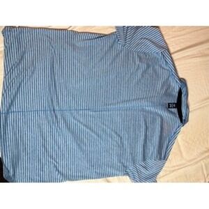 Nike Dri Fit Mens Blue White Stripe Golf Polo Shirt